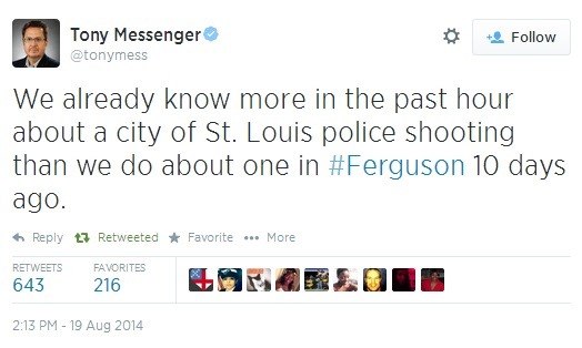 iwriteaboutfeminism:  Less than 3 miles from where Michael Brown was killed in Ferguson,