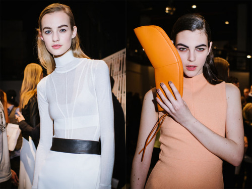 backstage at Narciso Rodriguez for Harper’s Bazaar