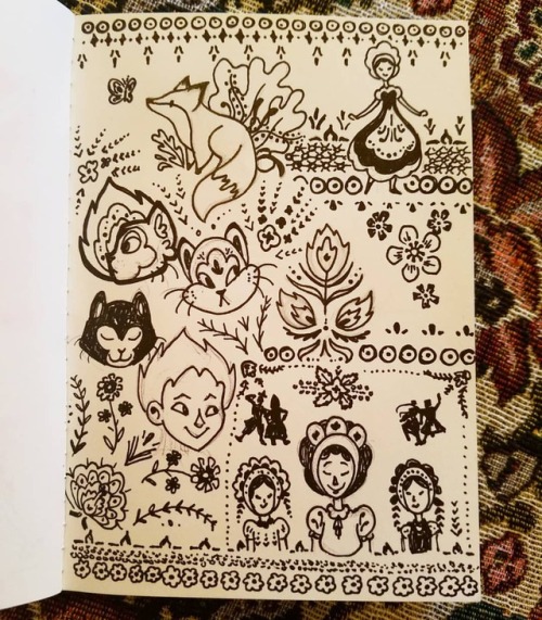 Polish folk art inspired doodles while visiting my in-laws . . . #design #doodles #doodle #drawing #