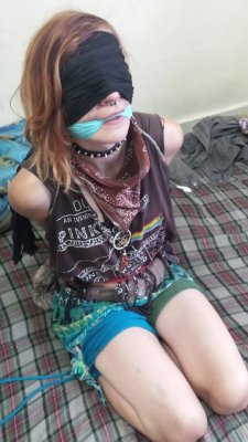 Girls tied, gagged and teased