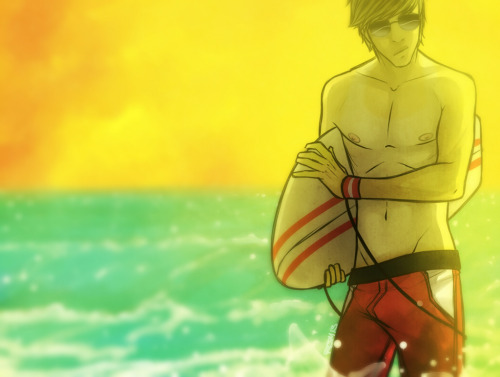 homosexualpancakes: can i just draw surfer dave with tan lines forever now ok