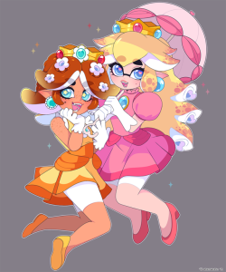 sugaryrainbow:  Splatoon Mario Princesses