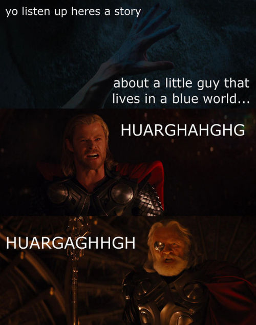 limegreenandloki: thewintersoldiersbutt:  Avengers in a nutshell: Thor   **douchebag senses tingling