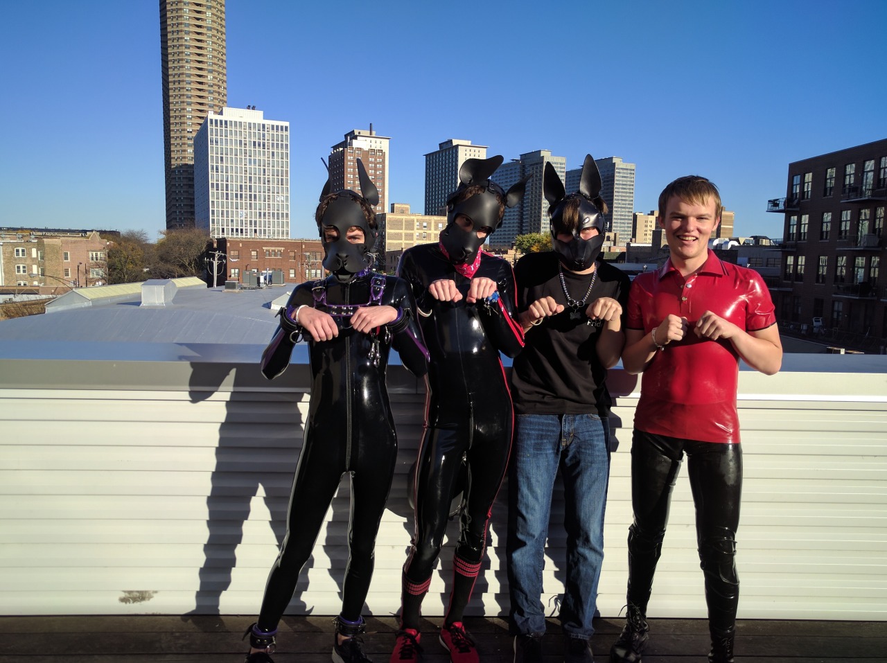 Me (out of rubber) at MIR this past weekend with @puplux, @robofux and @alexinrubber!
