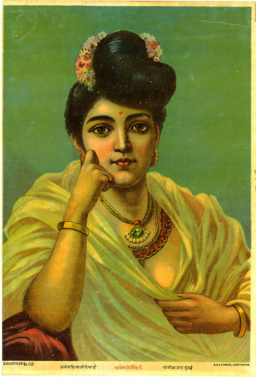 The Malabari Beauty, c. early 20th century. Lithograph print.Source: Old Indian Arts 