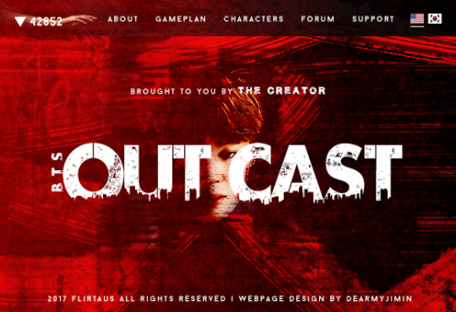 dearmyjimin: dearmyjimin: BTS OUTCAST | webpage mockup(ar%$e you r$#ead!@!))y to play?)- support my 