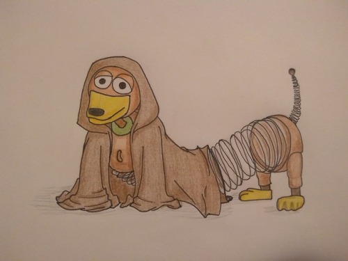 traitorousfreshman15:#TSinktober Day 6: Disney characters as Jedi.Introducing Jedi Master Slinky Dog