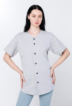 americanapparel:  Dana wears the 							Unisex Thick Knit Baseball Jersey