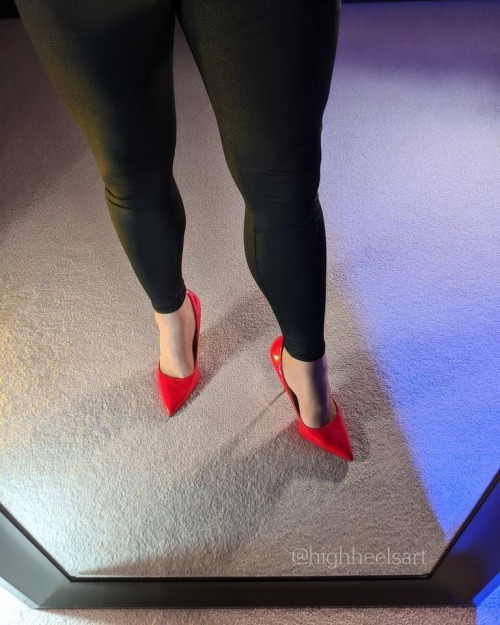 The Power Of Red  on another beautiful summer day#powerofred #highheels #highheelpumps #redpumps #le