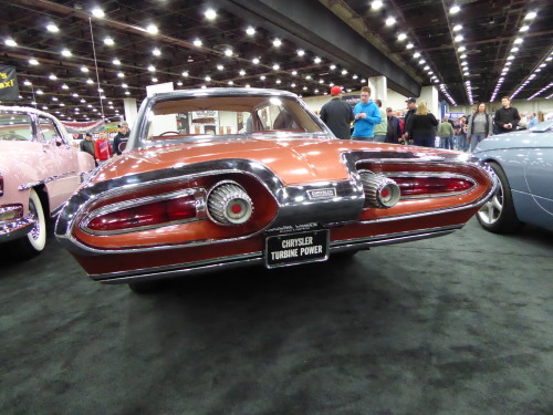 fromcruise-instoconcours:  One of my favorite sections of the Detroit Autorama featured a number of concept cars from days gone by. This particular car is one of my favorits ever built, and one I never thought I’d see in person. It’s a 1963 Chrysler