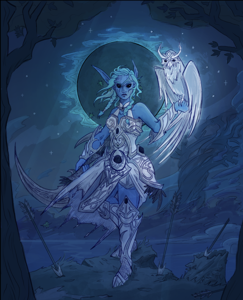 wow-images: Finished painting this illustration of Night Warrior Tyrande Still a cool character in s