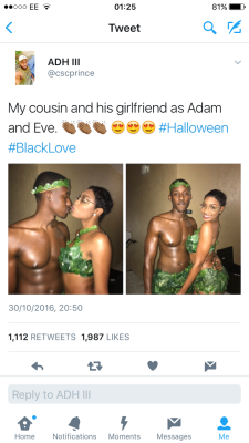 Chrissongzzz:  My Cousin And His Girlfriend As Adam And Eve. 👏🏾👏🏾👏🏾