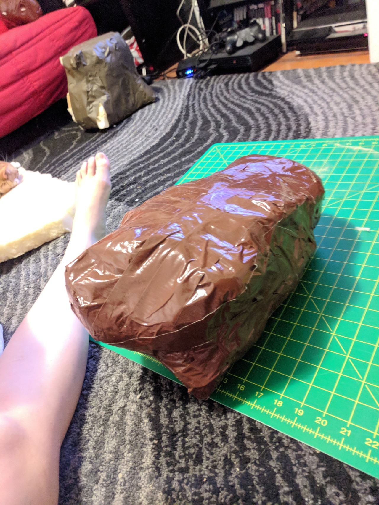 one of my old roommates left a mattress topper in my apartment and I turned it into a bunch of rocks using my best Cake Boss Layered Bullshit Carving Techniques