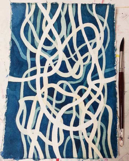 Avui toca blau #pintura#pinturaabstracta #dibuixabstracte #aquarella #watercolor #abstractdrawing #a