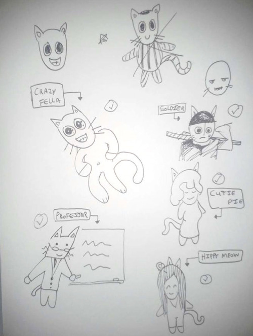 More Crazy Kitty Characters For My Animation.