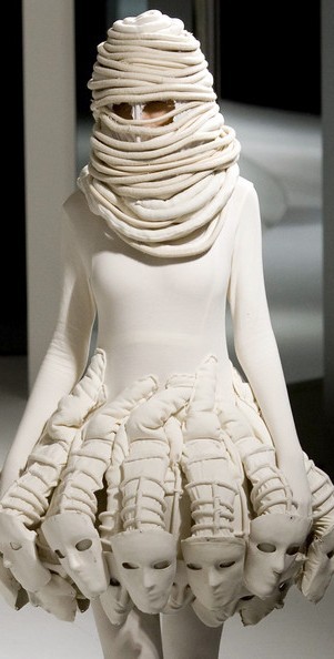 the-relegationzone:  this is really random but i’m REALLY curious you know those super creepy weird outfits at fashion shows? like   and    and   who the fuck buys/wears these? where do these go? why are these even made? :/ i mean what ?    