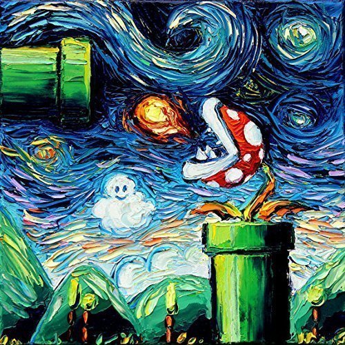 retrogamingblog:Super Mario Starry Night Paintings made by SagittariusGallery