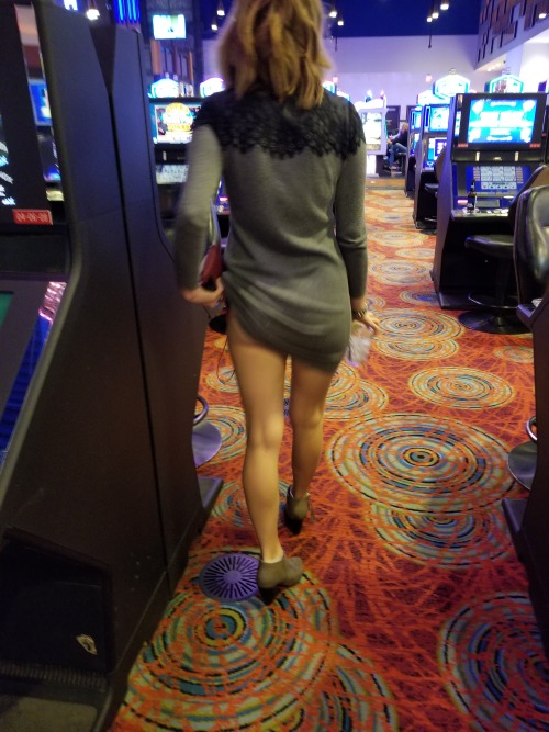 shamrockdaddy7869:  mikenmolly:  sandt721: sandt721:   sandt721:   sandt721:   Casino Night Going to the casino with a short sweater dress and no panties.. Please reblog if you want to see more    Thank you everyone!! Please keep reblogging if I should