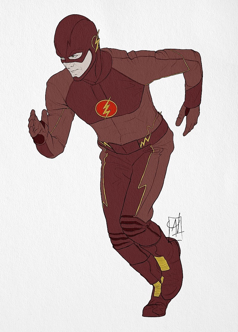 Alex Heuchert — Agregando algo de color a mi dibujo de The Flash.
