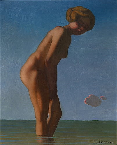 artist-vallotton:  Bather looked to the right by Felix Vallotton Size: 81x65 cm