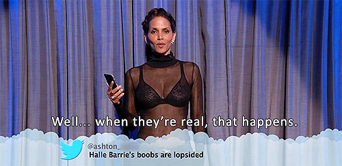 nippleequality:  Halle Berry responds to a tweet about her boobs. â€œHalle Barrieâ€™s