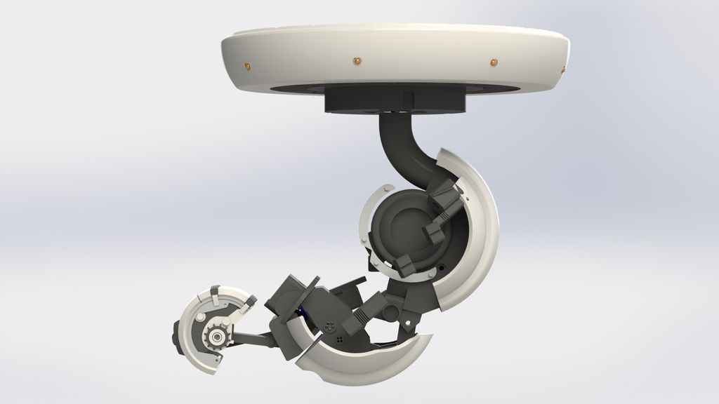 insanelygaming:  3D GlaDOS Robotic Ceiling Arm Lap Created by dragonator Check out Instructables for