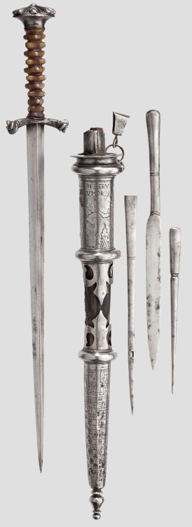 art-of-swords:Brunswick Dagger Dated: 1583Medium: steel, woodMeasurements: Length 44.9cmProvenance: 