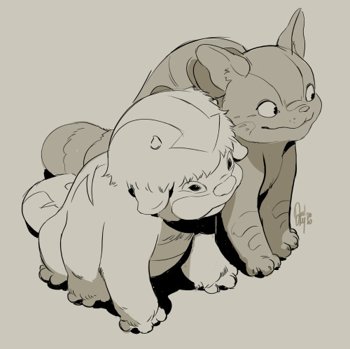 tamberella:Concept: Appa and the baby Catbus are friends