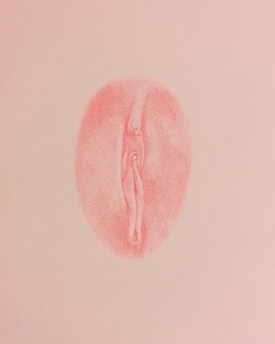 ismaelguerrier:  “Soft Pink 12″ From my new series Soft Pink. (Color pencil on paper) Model: GingerMoon 