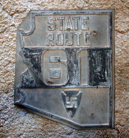 Two original Arizona state route signs. These ran from the late 1920s until around 1940. SR 67, is t