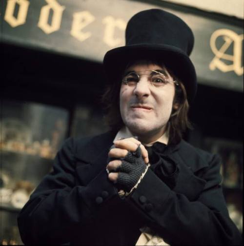 thechess:Keith Moon dressed as Scrooge for Disc and Music Echo magazine Christmas edition, London, 1