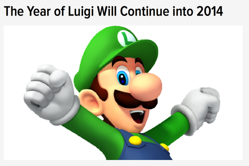 dlubes:  precumming:  goodbye 2013 this has truly been the year of luigi   we can all sleep well tonight 