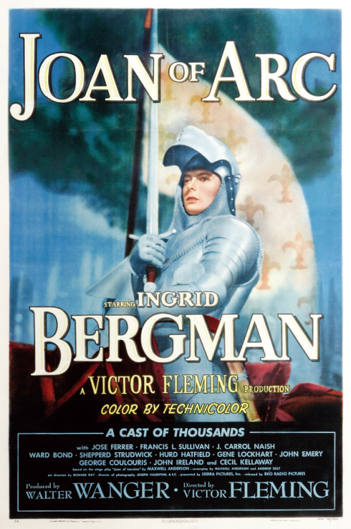 JOAN OF ARC (1948). Ingrid Bergman plays the titular role in Victor Fleming’s biopic.