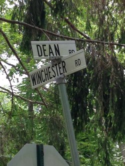 milena2052:  xthrough-the-darkx:  saw this while driving today. you’re welcome supernatural fans.   A crossroad? Really? Could this be more ironic? 