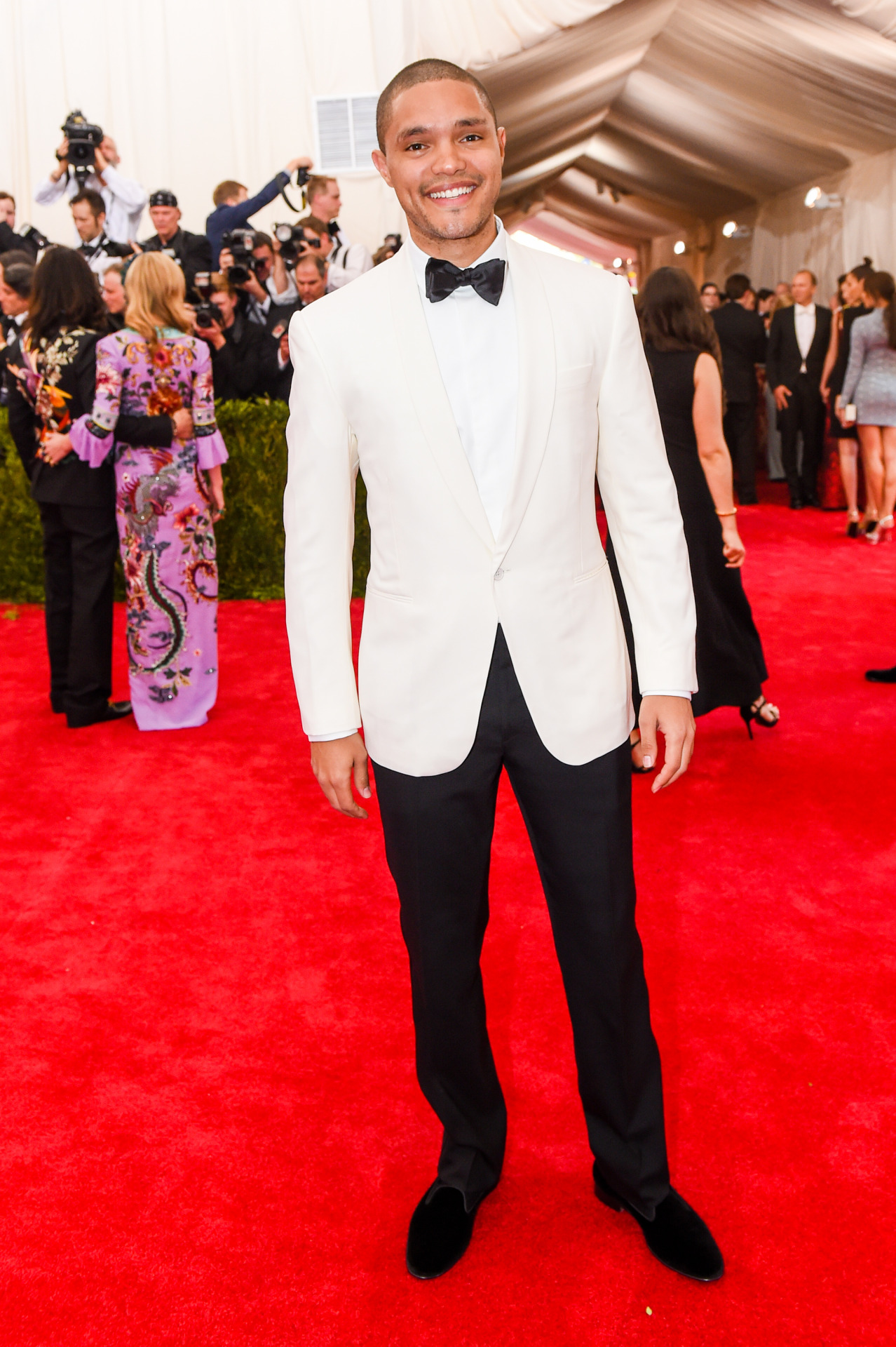 Trevor Noah wore an RL Purple Label ivory dinner...