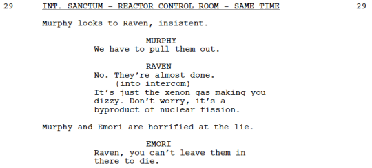 Second up, we have Raven’s devastating choice in the reactor.