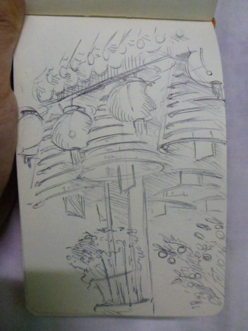 Some travel sketches in Vietnam. The first was at a temple in Hoi An. The ceilings were covered in 