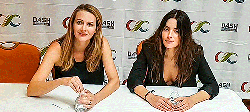 Sarah Shahi & Amy Ackers Press Room Visit (Shoot Reunion) [x]