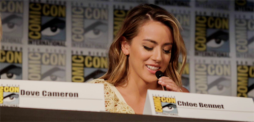 Chloe Bennet during the Marvel Rising panel @ SDCC 2018 (x)