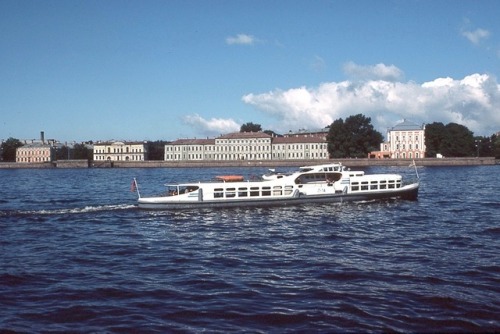 Summer excursion on the Neva, Leningrad (now St. Petersburg), USSR (now Russia), 1976.(Летняя экскур