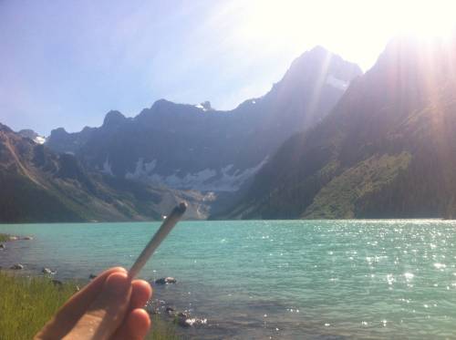 reddlr-trees: Went hiking in the Canadian Rocky Mountains. Never had a smoke spot so nice in my life