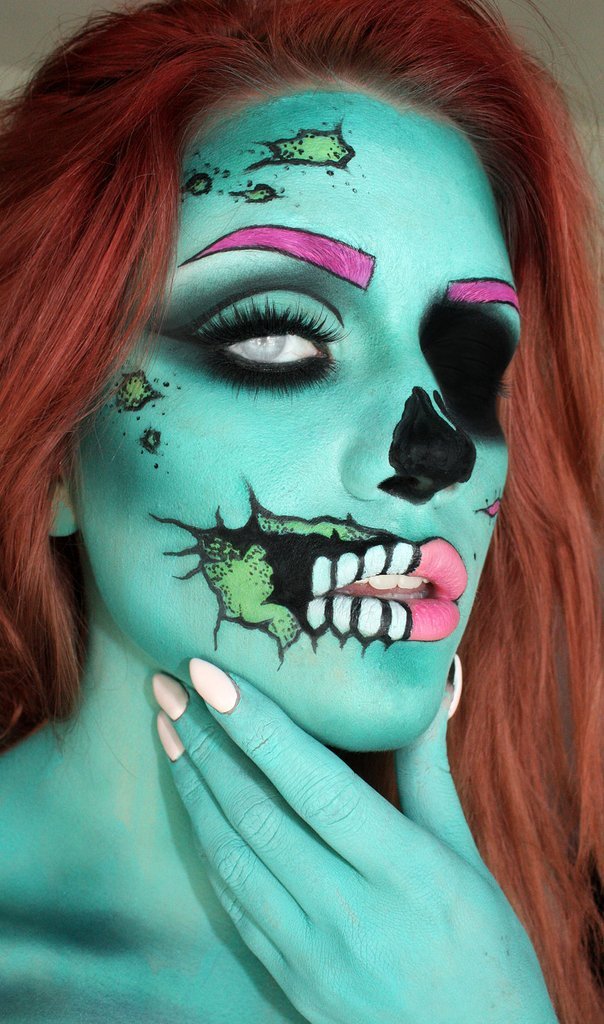 heykyle:  I found this “Pop Art Zombie” makeup on reddit and I’m so impressed.