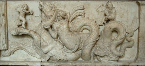 Relief frieze from the so-called “Altar of Domitius Ahenobarbus,” depicting sea-cre
