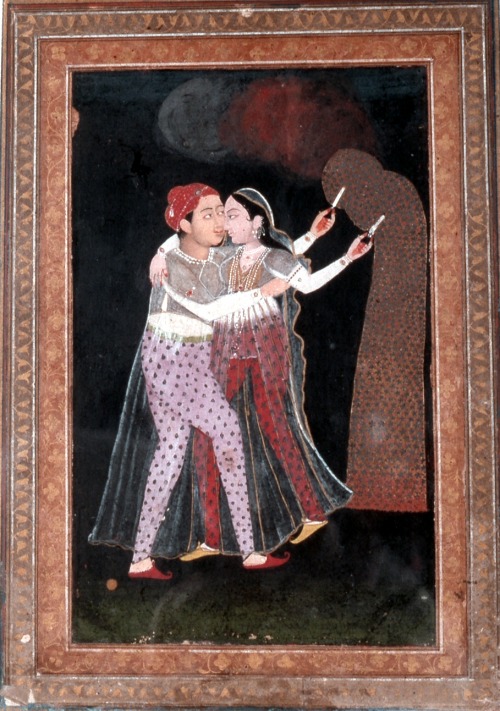 &ldquo;Embracing Lovers with Sparklers&rdquo;, may have been painted by Faizullah, one of the artist