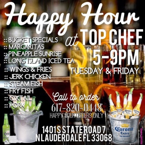 #HappyHour every #Tuesday and #Friday @ Top ‍ Chef #PreGame before Laurie&rsquo;s Fish Fry &