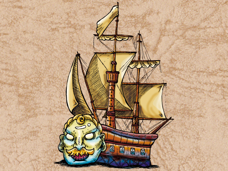 Giraffismus ジラフィズム 地図ゲーム テラ インコグニタ に登場する 海賊船 イラスト集
