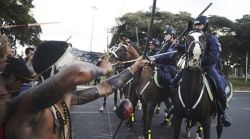 thisisnotlatino:  Indigenous resistance against World Cup in Brasília, Brazil, in the afternoon of May 27th.