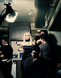 xojoanne:  Lady Gaga on the set of the “Just