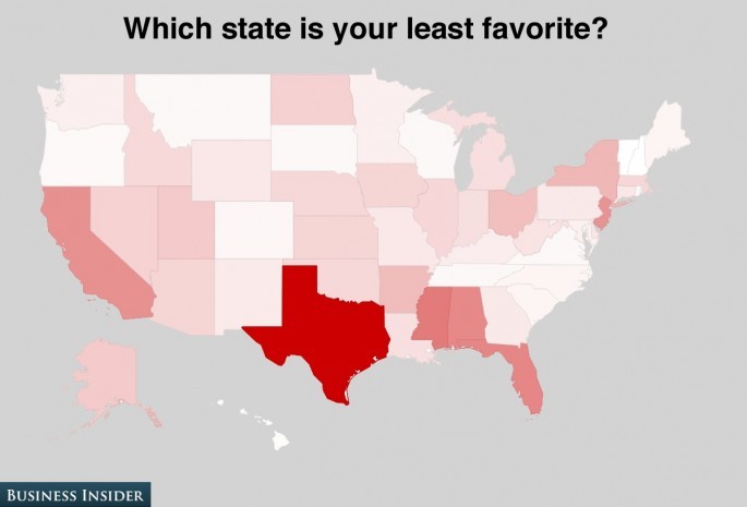 amandafiske:  Maps showing how Americans feel about different states (x) 