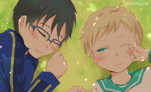 shota yuuri and yurio. just wanna say that i’m still alive LMAO. i’ve been working some 
